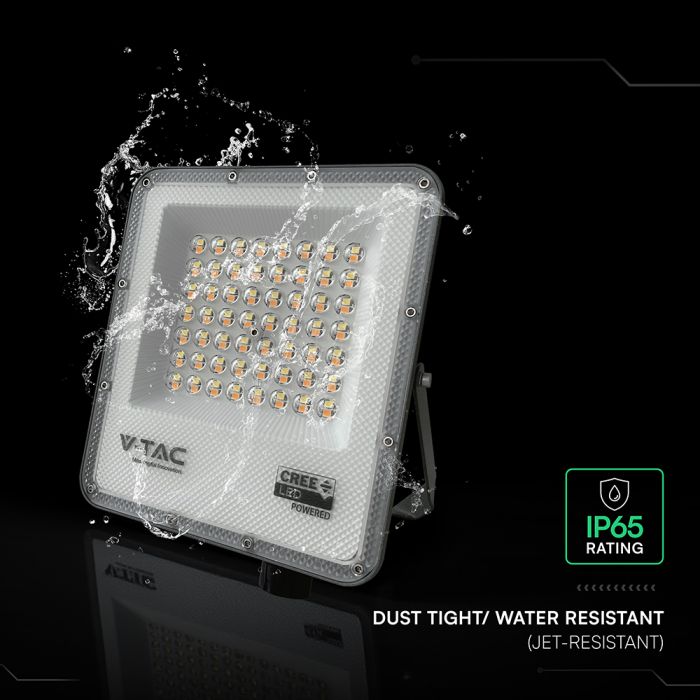50W(4500Lm) LED SMD-CREE Chip prožektors bez kustību sensora, IP65, V-TAC, melns, 3IN1