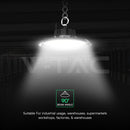 100W(15500Lm) LED CREE UFO noliktavas gaismeklis, V-TAC, IP65, melns, neitrāli balta gaisma 4000K