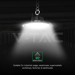 150W(20200Lm) LED CREE UFO noliktavas gaismeklis, V-TAC, IP65, melns, auksti balta gaisma 6500K