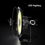 150W(20200Lm) LED CREE UFO noliktavas gaismeklis, V-TAC, IP65, melns, auksti balta gaisma 6500K