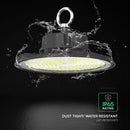 200W(31000Lm) LED industriālais UFO tipa gaismeklis, V-TAC VT-91202, SMD, 155Lm/W, IP65, IK06, melns, 288x288x96mm, 220–240V, 90°, 5 gadu garantija, gaisma 6500K
