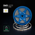 Cena par 1m_8W/m(800Lm/m) 0.33A/m LED Lente, V-TAC, 10 m, ūdensnedroša IP20, 24V, auksti balta gaisma 6500K