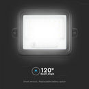 50W(700Lm) LED prožektors ar solāro paneli  DC 6V 6W, V-TAC, IP65, melns, ar tālvadības pulti un regulējamu krāsu temperatūru,7IN1