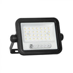 50W(700Lm) LED prožektors ar solāro paneli  DC 6V 6W, V-TAC, IP65, melns, ar tālvadības pulti un regulējamu krāsu temperatūru,7IN1