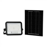 100W(1000Lm) LED prožektors ar solāro paneli  DC 6V 6W, V-TAC, IP65, melns, ar tālvadības pulti un regulējamu krāsu temperatūru, 7IN1