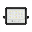 100W(1000Lm) LED prožektors ar solāro paneli  DC 6V 6W, V-TAC, IP65, melns, ar tālvadības pulti un regulējamu krāsu temperatūru, 7IN1