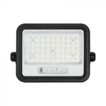 100W(1000Lm) LED prožektors ar solāro paneli  DC 6V 6W, V-TAC, IP65, melns, ar tālvadības pulti un regulējamu krāsu temperatūru, 7IN1