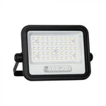 100W(1000Lm) LED prožektors ar solāro paneli  DC 6V 6W, V-TAC, IP65, melns, ar tālvadības pulti un regulējamu krāsu temperatūru, 7IN1