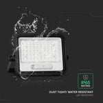 100W(1000Lm) LED prožektors ar solāro paneli  DC 6V 6W, V-TAC, IP65, melns, ar tālvadības pulti un regulējamu krāsu temperatūru, 7IN1