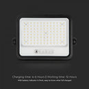 200W(1700Lm) LED prožektors ar solāro paneli  DC 6V 12W, V-TAC, IP65, melns, ar tālvadības pulti un regulējamu krāsu temperatūru, 7IN1