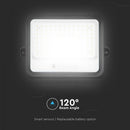 200W(1700Lm) LED prožektors ar solāro paneli  DC 6V 12W, V-TAC, IP65, melns, ar tālvadības pulti un regulējamu krāsu temperatūru, 7IN1