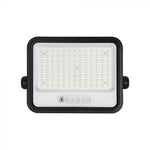 200W(1700Lm) LED prožektors ar solāro paneli  DC 6V 12W, V-TAC, IP65, melns, ar tālvadības pulti un regulējamu krāsu temperatūru, 7IN1