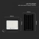 200W(1700Lm) LED prožektors ar solāro paneli  DC 6V 12W, V-TAC, IP65, melns, ar tālvadības pulti un regulējamu krāsu temperatūru, 7IN1