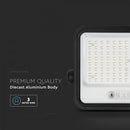 200W(1700Lm) LED prožektors ar solāro paneli  DC 6V 12W, V-TAC, IP65, melns, ar tālvadības pulti un regulējamu krāsu temperatūru, 7IN1