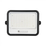300W LED prožektors ar saules bateriju, CCT 2000K–8000K pārslēdzams, baterijas indikators, V-TAC, IP65, melns