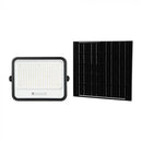 400W(1700Lm) LED prožektors ar solāro paneli  DC 6V 25W, V-TAC, IP65, melns, ar tālvadības pulti un regulējamu krāsu temperatūru, 7IN1 (Copy)