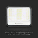 400W(1700Lm) LED prožektors ar solāro paneli  DC 6V 25W, V-TAC, IP65, melns, ar tālvadības pulti un regulējamu krāsu temperatūru, 7IN1 (Copy)