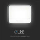 400W(1700Lm) LED prožektors ar solāro paneli  DC 6V 25W, V-TAC, IP65, melns, ar tālvadības pulti un regulējamu krāsu temperatūru, 7IN1 (Copy)