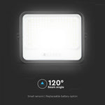 400W(1700Lm) LED prožektors ar solāro paneli  DC 6V 25W, V-TAC, IP65, melns, ar tālvadības pulti un regulējamu krāsu temperatūru, 7IN1 (Copy)