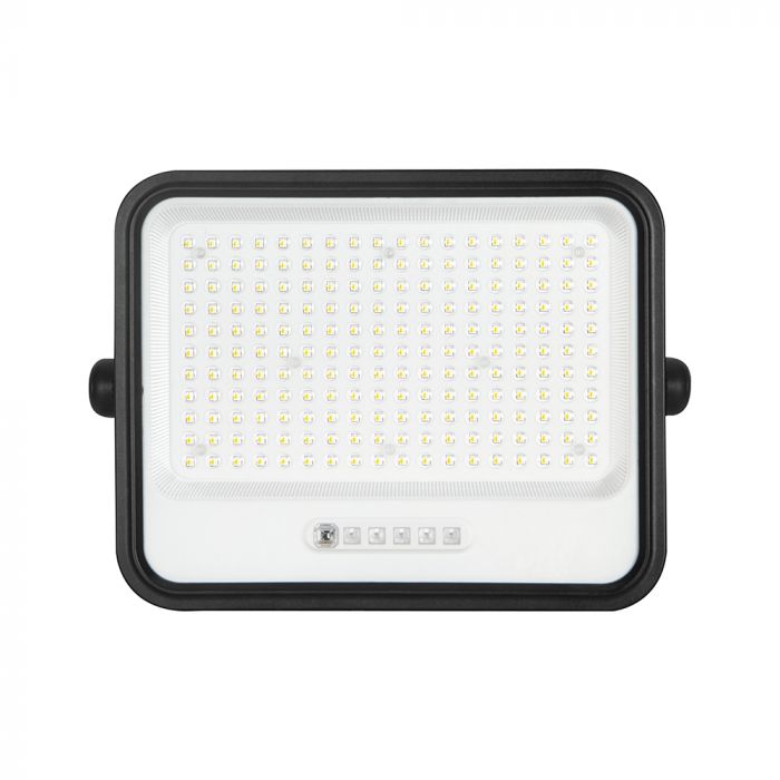 400W(1700Lm) LED prožektors ar solāro paneli  DC 6V 25W, V-TAC, IP65, melns, ar tālvadības pulti un regulējamu krāsu temperatūru, 7IN1 (Copy)