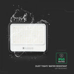 400W(1700Lm) LED prožektors ar solāro paneli  DC 6V 25W, V-TAC, IP65, melns, ar tālvadības pulti un regulējamu krāsu temperatūru, 7IN1 (Copy)