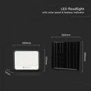 400W(1700Lm) LED prožektors ar solāro paneli  DC 6V 25W, V-TAC, IP65, melns, ar tālvadības pulti un regulējamu krāsu temperatūru, 7IN1 (Copy)
