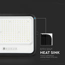 400W(1700Lm) LED prožektors ar solāro paneli  DC 6V 25W, V-TAC, IP65, melns, ar tālvadības pulti un regulējamu krāsu temperatūru, 7IN1 (Copy)