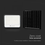 400W(1700Lm) LED prožektors ar solāro paneli  DC 6V 25W, V-TAC, IP65, melns, ar tālvadības pulti un regulējamu krāsu temperatūru, 7IN1 (Copy)