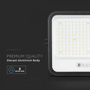 400W(1700Lm) LED prožektors ar solāro paneli  DC 6V 25W, V-TAC, IP65, melns, ar tālvadības pulti un regulējamu krāsu temperatūru, 7IN1 (Copy)