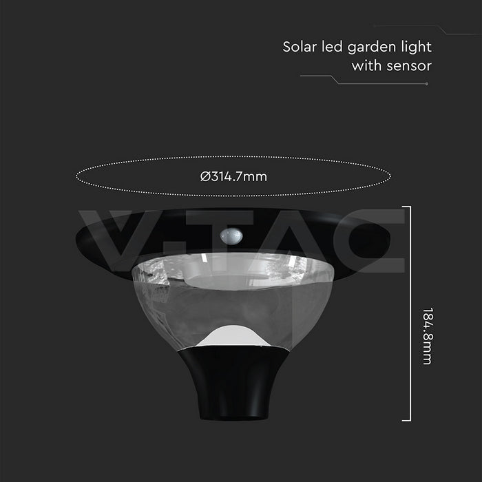15W(2200Lm) LED solārais dārza gaismeklis, V-TAC, IP65, 3IN1