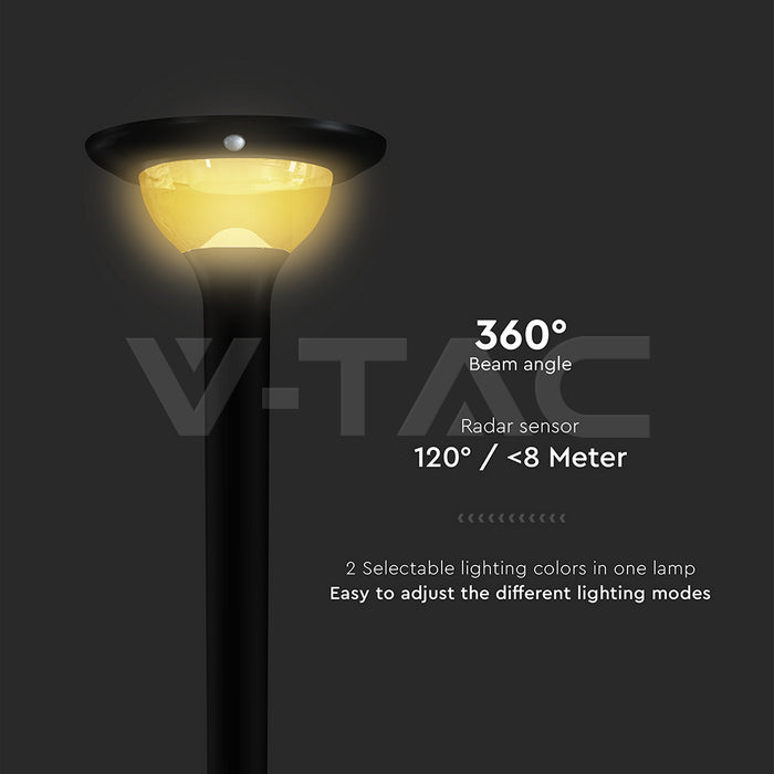15W(2200Lm) LED solārais dārza gaismeklis, V-TAC, IP65, 3IN1