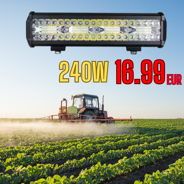 240W 10-30V 80 3030 LED darba lukturis, IP67, 305x80x60mm, E9, R10, CE, auksti balta gaisma 6000K