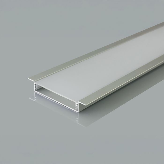 2m iebūvējamais alumīnija profils, balts, 2000x50x10mm,  V-TAC