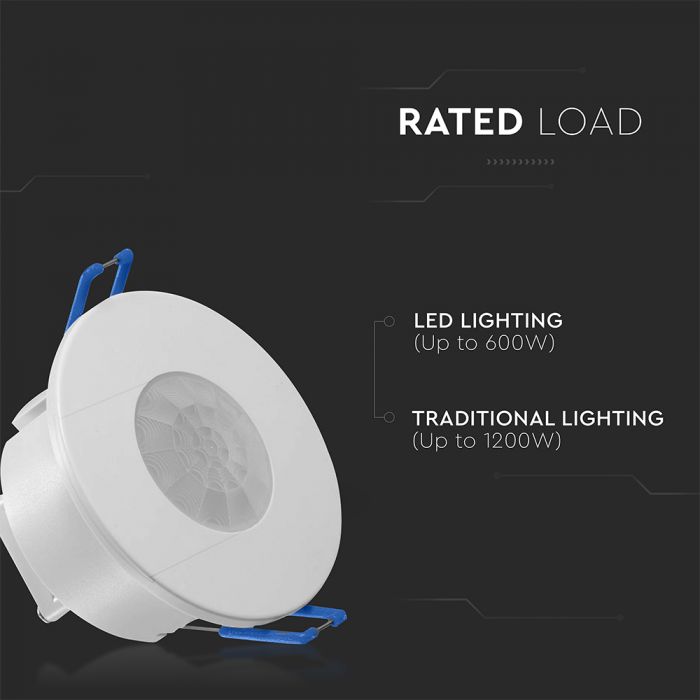 Infrasarkanais PIR kustības sensors ar integrētu mikroshēm, IP20, V-TAC