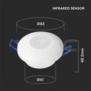 PIR griestu sensors 2 vienā, balts korpuss
