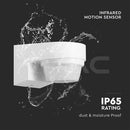 PIR sienas sensors 180°/360°, balts korpuss, IP44