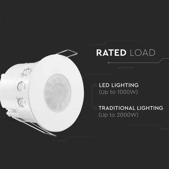 Iebūvējams PIR kustības sensors ar integrētu mikroshēmu, IP54