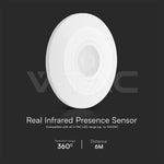 REAL PIR kustības sensors, virsapmetuma montāža, balts korpuss