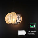 V-TAC VT-89011 dekoratīvā piekaramā lampa, E27, līdz 60W, IP20, bēša/matēti melna, audums/metāls, 400x120x350mm, 220–240V, 2 gadu garantija