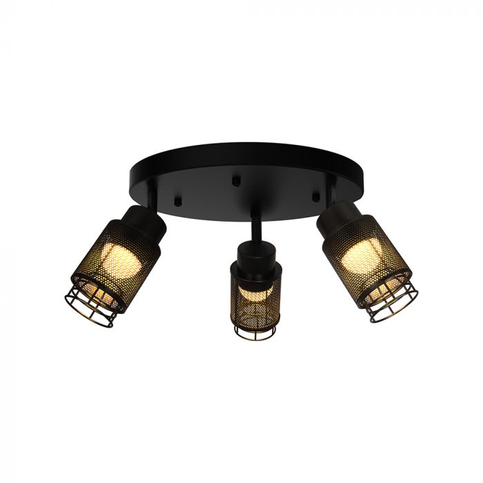 3x6W(1440Lm) LED dekoratīvais griestu gaismeklis, V-TAC, IP20, melns, silti balta gaisma 3000K