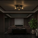 3x6W(1440Lm) LED dekoratīvais griestu gaismeklis, V-TAC, IP20, melns, silti balta gaisma 3000K