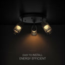 3x6W(1440Lm) LED dekoratīvais griestu gaismeklis, V-TAC, IP20, melns, silti balta gaisma 3000K