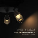 3x6W(1440Lm) LED dekoratīvais griestu gaismeklis, V-TAC, IP20, melns, silti balta gaisma 3000K