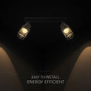 2x6W(1440Lm) LED dekoratīvais griestu gaismeklis, V-TAC, IP20, melns, silti balta gaisma 3000K