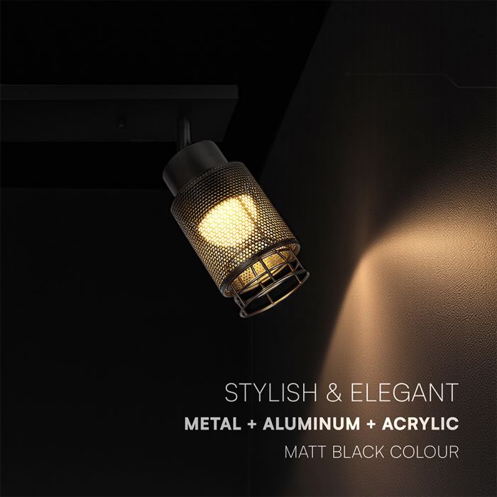 2x6W(1440Lm) LED dekoratīvais griestu gaismeklis, V-TAC, IP20, melns, silti balta gaisma 3000K