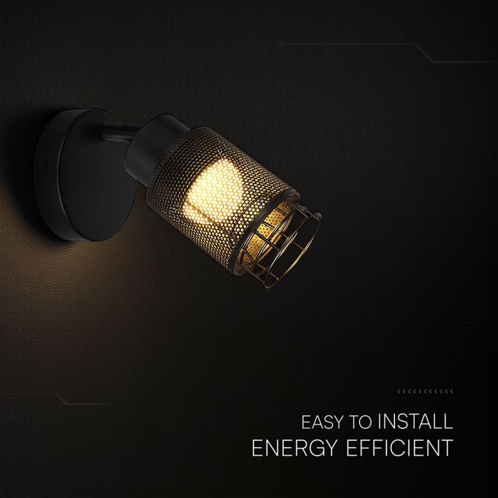 6W(720Lm) LED sienas gaismeklis, IP20, V-TAC, matēts melns, silti balta gaisma 3000K