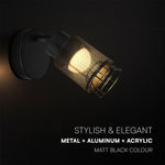 6W(720Lm) LED sienas gaismeklis, IP20, V-TAC, matēts melns, silti balta gaisma 3000K