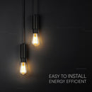 V-TAC VT-89017 dekoratīvā piekaramā lampa, 2xE27, līdz 60W, IP20, matēti melna, metāls/alumīnijs, 230x150x317mm, 220–240V, 2 gadu garantija