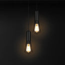 V-TAC VT-89017 dekoratīvā piekaramā lampa, 2xE27, līdz 60W, IP20, matēti melna, metāls/alumīnijs, 230x150x317mm, 220–240V, 2 gadu garantija