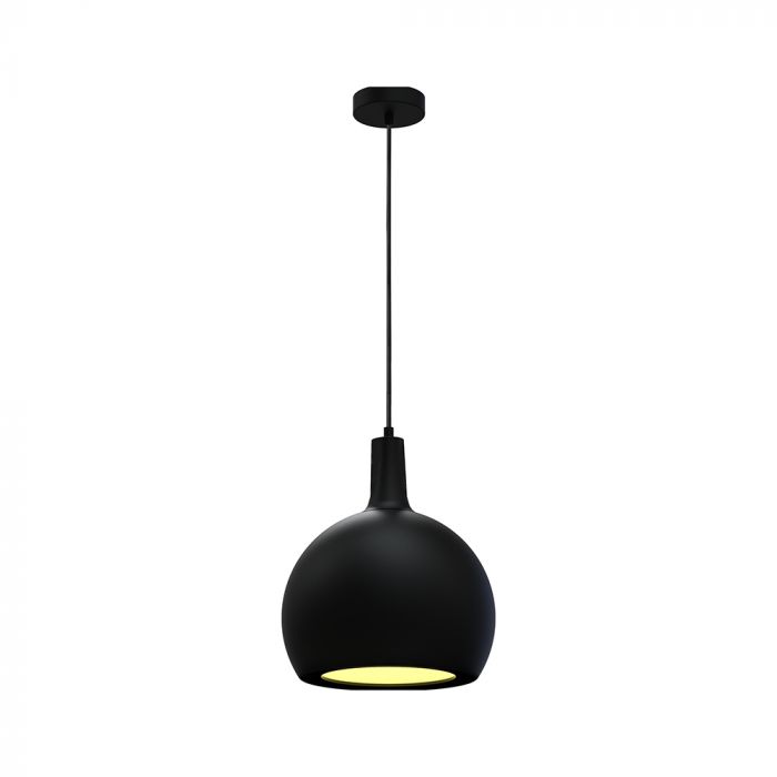 V-TAC VT-89020 dekoratīvā piekaramā lampa, E27, līdz 60W, IP20, melna, keramika/metāls, 280x218x1880mm, 220–240V